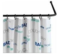 WENKO Barre de douche angle universelle – longueur adaptable, fixation sans perçage, Ø2 cm, noir