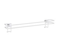 WENKO Barre porte serviettes Classic Plus - porte-serviettes, avec protection antirouille haut de gamme, Acier, 45 x 7.5 x 8.5 cm, Blanc