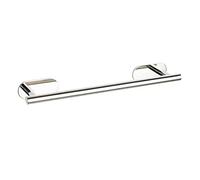WENKO Barre porte-serviettes Turbo-Loc® Orea Shine, fixation sans percer, longue barre porte-serviettes avec espace pour serviette de bain ou serviettes à main, acier inox, argent brillant, 40x4,5x7cm