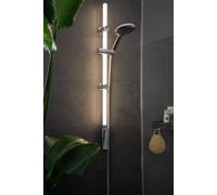 WENKO Barres de douche Eclairage LED variable salle de bain 12 couleurs 94cm sans percer