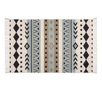 WENKO Bere Tapis de Bain en Jacquard recyclé Motif Ethnique Tendance - Dessous antidérapant et Lavable jusqu'à 30 °C - 100% Coton - 50 x 80 cm - Multicolore - 50 x 0 x 80 cm