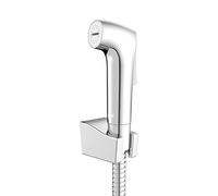 WENKO Bidet hygiène set Watersaving - Set WC hygiénique avec douchette/tête de pulvérisation, tuyau et console murale, Plastique (ABS), 12 x 2.8 x 7 cm, Chromé
