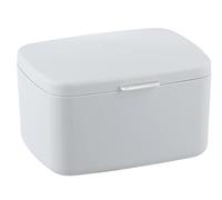 WENKO Boîte avec Couvercle Barcelona Blanc - Panier de Rangement, Panier de Salle de Bain avec Couvercle, Absolument incassable Capacité: 2.479 l, Plastique (TPE), 19.5 x 11 x 16 cm, Blanc