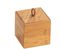 WENKO Boîte avec Couvercle en Bambou Terra S - Boîte de Rangement, Panier de Salle de Bain Capacité: 0.45 l, Bambou, 9 x 9 x 9 cm, Naturel