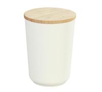WENKO Boîte de conservation Plaia 750 ml, boîte à provisions couleur crème, couvercle en bambou avec joint en silicone, fermeture hermétique, boîte lavable au lave-vaisselle, sans BPA, Ø 10,5 x 14 cm