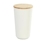 WENKO Boîte de conservation Plaia 750 ml, boîte à provisions couleur crème, couvercle en bambou, joint en silicone, fermeture hermétique, boîte lavable au lave-vaisselle, sans BPA, Ø 10,5 x 18,5 cm