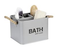 WENKO Boîte de rangement Gara avec 4 compartiments gris Boîte de rangement, panier de salle de bain Gris