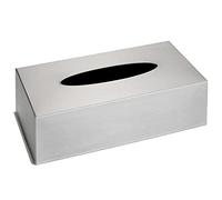 WENKO Boîte pour lingettes cosmétiques acier inox - boite à mouchoirs, Acier inoxydable, 25 x 8 x 12 cm, Satiné