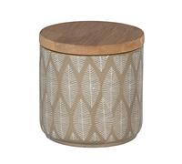 WENKO Boîte universelle Tupian beige - Boîte cosmétique, boîte à ouate, Céramique, 10 x 10.5 x 10 cm, Beige