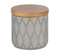 WENKO Boîte Universelle Tupian Gris - Boîte cosmétique, boîte à ouate, Céramique, 10 x 10.5 x 10 cm, Gris