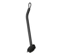 WENKO Brosse de lavage Cuvo, poignée ergonomique, poils courts pour un nettoyage de surfaces à grandes dimensions & racleur pour retirer des résidus tenaces, lavable au lave-vaisselle, 31 x 6 cm, noir