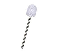 WENKO Brosse de rechange avec manche en acier inox blanc - pour les ensembles WC, Acier inoxydable, 8 x 35 x 8 cm, Brillant