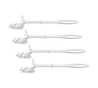 WENKO Brosse de Rechange avec Manche en Plastique Blanc, Set de 3 - Porte-Brosse WC, Plastique, 8 x 37 x 8 cm, Blanc (Lot de 4)
