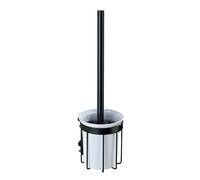 WENKO Brosse WC Classic Plus Noir - Porte-Brosse WC avec Protection antirouille de qualité supérieure, Acier, 10.5 x 35.5 x 12 cm, Noir