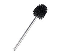 WENKO Brosse WC de Rechange, tête Robuste Interchangeable | manche en acier inoxydable brossé, Ø 8 x 35 cm, argent/noir
