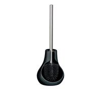 WENKO Brosse WC Drop Neo Noir - Porte-brosse WC, Céramique, 14 x 40 x 13.5 cm, Noir