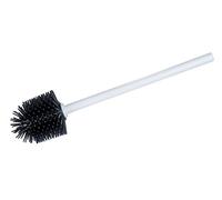 WENKO Brosse WC en silicone, brosse de rechange pour WC avec manche antibactérien et tête interchangeable en silicone pour un nettoyage hygiénique des toilettes, (L/P x H) : Ø 7,5 x 35 cm, blanc