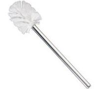 WENKO Brosse de rechange avec manche en acier inox blanc - pour les ensembles WC, Acier inoxydable, 8 x 35 x 8 cm, Brillant