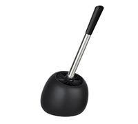 WENKO Brosse WC Polaris Noir Mat céramique - Porte-Brosse WC, Céramique, 15 x 36 x 14.5 cm, Noir
