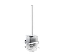 WENKO Brosse WC Premium Acier INOX - Porte-Brosse WC, Acier Inoxydable, 9 x 38 x 10 cm, Brillant