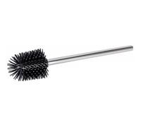 Wenko Brosse WC 21799100 – Silicone, manche acier inoxydable, tête de rechange – noir-argenté