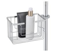 WENKO Caddie de douche Mod. Valognes Organisateur de salle de bains sans percer en acier inoxydable pour barres 19/22/25 mm Chrome 20x12x13 cm