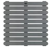 WENKO Caillebotis de Douche Gris | Tapis de Bain | Caillebotis pour la Douche | Salle de Bain, Piscine, Sauna | avec Structure antidérapante antiglisse| Sécurité| Plastique | 55x55x3 cm | Gris