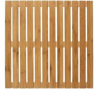 WENKO Caillebotis douche bois, tapis bambou salle de bain, usage intérieur et extérieur, Bambou, 50x50 cm, Marron