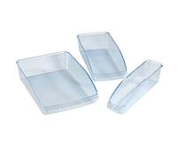 WENKO Casiers de Rangement pour réfrigérateur Boîte de Rangement, 3 pièces Transparent