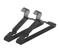 WENKO Cintres fins Modèle Sascha Noir | Set de 20 cintres en métal antidérapants avec cintre pivotant | Cintres pour pantalon et jupes | Dimensions 40,5 x 20 x 0,3 cm | Noir