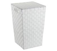WENKO Coffre à linge ADRIA Panier Collecteur Boîte Tonneau 48L Couvercle Blanc Trieur Salle de bain WC