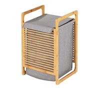 WENKO Coffre à Linge Bahari - Panier à Linge Capacité: 43 l, Bambou, 40 x 60 x 35 cm, Marron