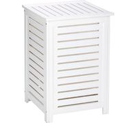 WENKO Coffre à linge OSLO Corbeille Sac Collecteur 65L Bois Salle de bain Trieur Rangement WC
