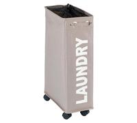 WENKO Collecteur de linge Corbeille trieur 43 L CORNO Sac Salle de bain WC Chariot à roulettes taupe