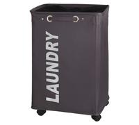 WENKO Collecteur de linge Corbeille Trieur Sac Salle de bain 79 L Trieur Coffre Quadro Gris