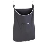 WENKO Collecteur de linge sur porte 65L Canguro Gris Panier Accrocher le sac Trieur de salle de bain
