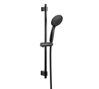 Wenko Colonne de douche Young – Pommeau 11 cm, douchette 5 fonctions, flexible 150 cm – Noir mat