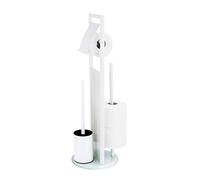 WENKO Porte-papier WC sur pied Acier inoxydable Garniture WC avec support Brosse RAVINA