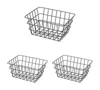 Wenko Corbeille Viana Noir mat, Panier de rangement tendance pour la salle de bain, le WC d'invités et l'ensemble de la maison 24371100 18 x 25 x 12 cm (Lot de 3)
