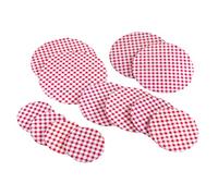 Wenko Couvre Plat Vichy Classique, Lot de 12 charlottes de Cuisine, Couvercle réutilisable pour protéger Les Plats entamés, Polyéthylène, 5 Tailles différentes, Rouge - Blanc