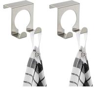 WENKO Crochet de Porte Double - Set de 2, Acier Inoxydable, 5 x 5 x 5 cm, Argent Mat (Lot de 2)