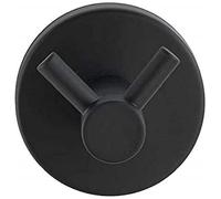 WENKO Crochet Duo Bosio Black mat acier inox - Crochet porte-serviette, crochet pour vêtements, Acier inoxydable, 5.5 x 5.5 x 5.5 cm