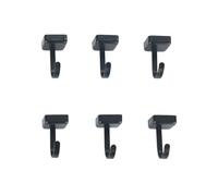 WENKO Crochet Magnétique Modèle Jet Set de 6 | Fixation sans perçage pour Cuisine idéal pour Organiser Vos ustensiles | Support magnétique en métal | Dimensions 2,2 x 3,9 x 2,3 cm | Noir