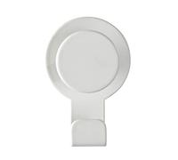 WENKO Crochet mural Blandas Blanc mat acier inox - Crochet adhésif sans percer de trous, porte-serviettes, Acier inoxydable, 5 x 7.5 x 2.5 cm, Blanc