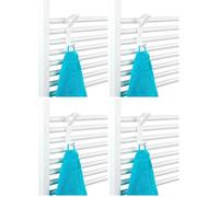 WENKO Crochet pour radiateur sèche-Serviettes Universel Flexi - Plastique (ABS), 2.5 x 13.5 x 8.5 cm, Blanc (Lot de 4)