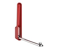 WENKO Crochet rabattable Premium OMEGA rouge carmin - Crochet mural, crochet portemanteau, Plastique (ABS), 2.5 x 18 x 3.5 cm, Bordeaux