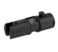 WENKO Curseur de douche Libertà, support de douchette pour barres de douche de diameter 25/24/22 mm, installation sans démonter la barre et sans outil, en plastique ABS,réglage facile en hauteur, noir
