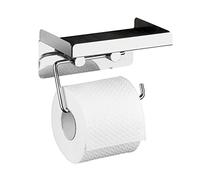 WENKO 2in1 Porte-papier WC acier inoxydable Rouleaux Boîte de lingettes humides Tablettes