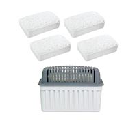 WENKO Déshumidificateur d'air + 4 Blocs à granulés x 1000g | Absorbeur d'Humidité & Odeurs | Salle de Bain, Chambre - 50m² | Gris