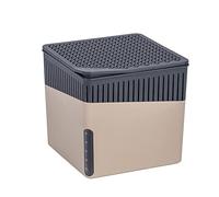 WENKO Déshumidificateur Cube 1000 g, pour pièces jusqu’à 80 m³, elimine l'humidité, anti moississure, sans électricité, silencieux, rechargeable, beige
